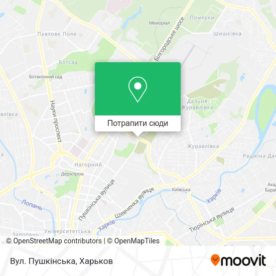 Карта Вул. Пушкінська