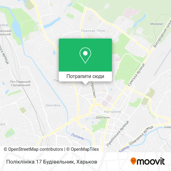 Карта Поліклініка 17 Будівельник