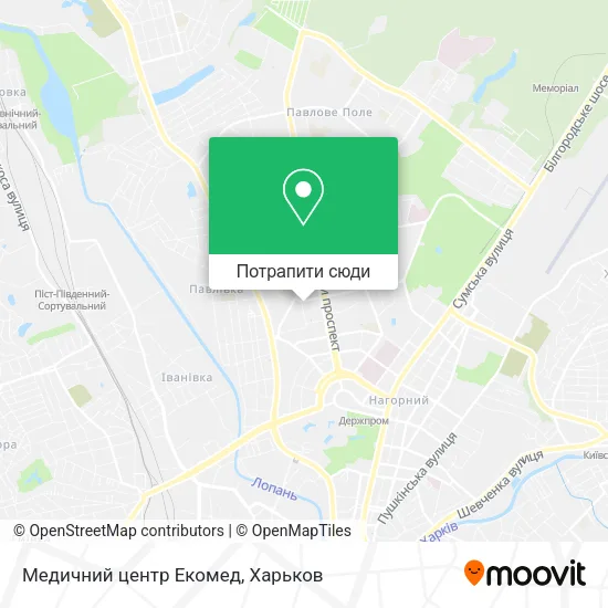 Карта Медичний центр Екомед