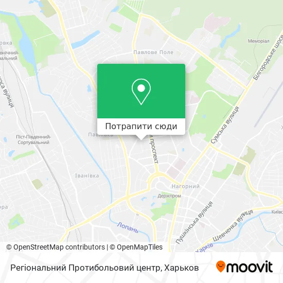 Карта Регіональний Протибольовий центр