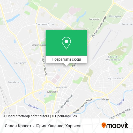 Карта Салон Красоты Юрия Ющенко