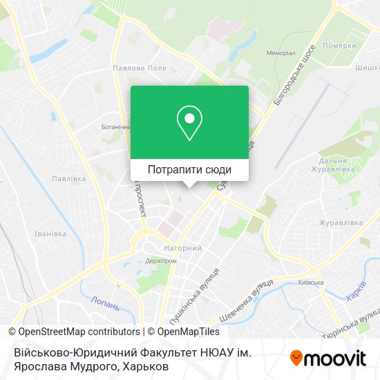 Карта Військово-Юридичний Факультет НЮАУ ім. Ярослава Мудрого