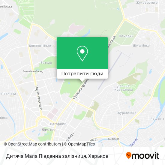 Карта Дитяча Мала Південна залізниця