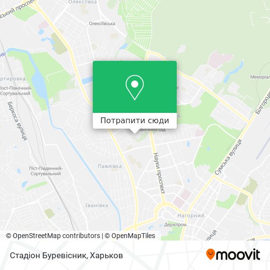 Карта Стадіон Буревісник