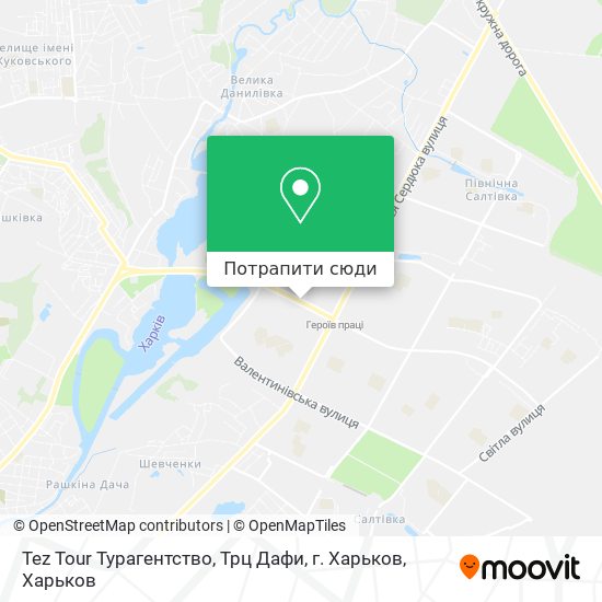 Карта Tez Tour Турагентство, Трц Дафи, г. Харьков