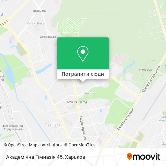 Карта Академічна Гімназія 45