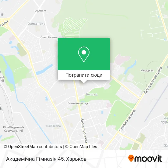 Карта Академічна Гімназія 45