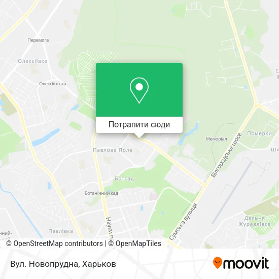 Карта Вул. Новопрудна
