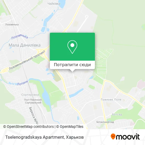 Карта Tselenogradskaya Apartment