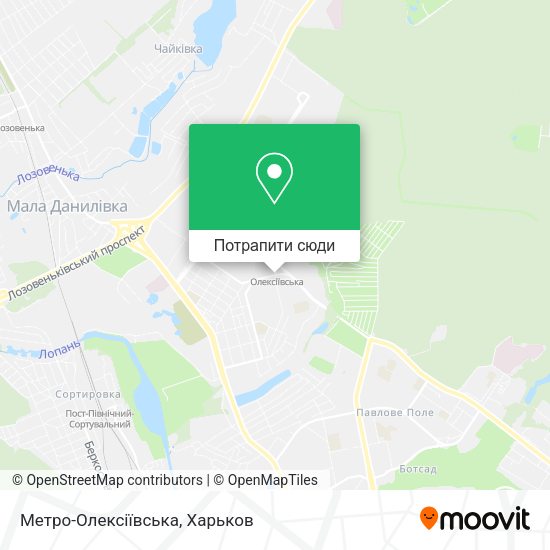 Карта Метро-Олексіївська