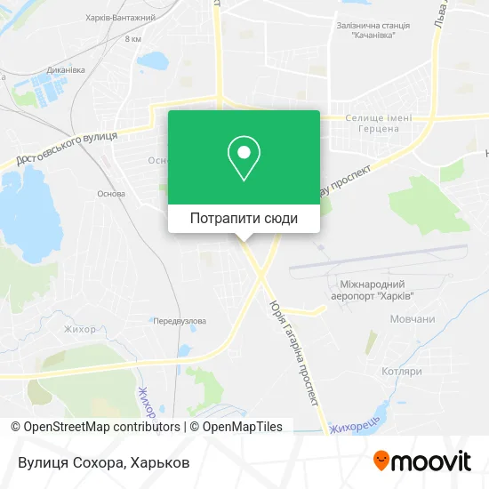Карта Вулиця Сохора