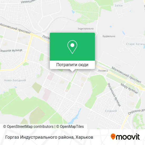 Карта Горгаз Индустриального района