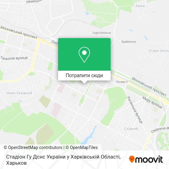 Карта Стадіон Гу Дснс України у Харківській Області