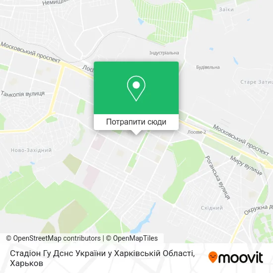 Карта Стадіон Гу Дснс України у Харківській Області
