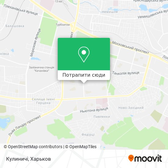 Карта Кулиничi