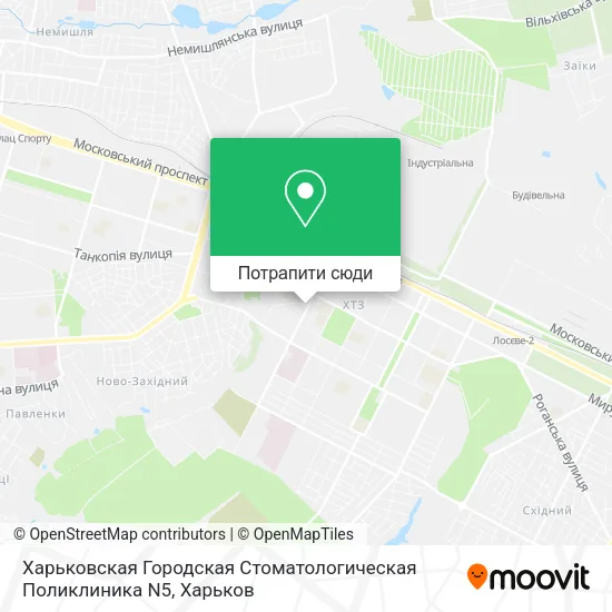 Карта Харьковская Городская Стоматологическая Поликлиника N5