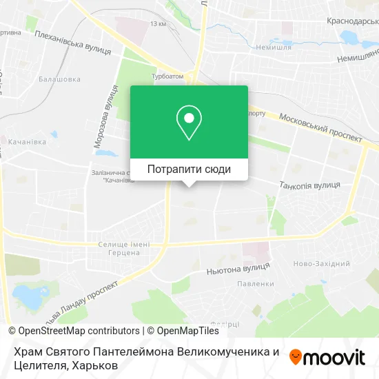 Карта Храм Святого Пантелеймона Великомученика и Целителя