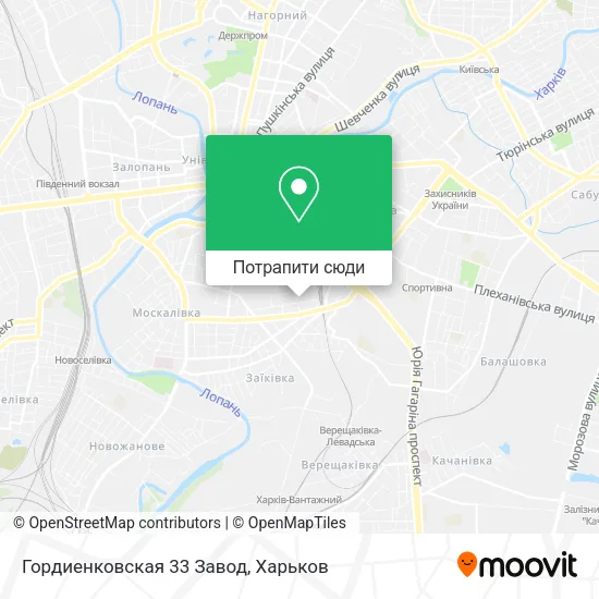 Карта Гордиенковская 33 Завод