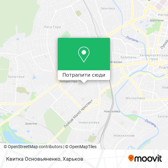 Карта Квитка Основьяненко