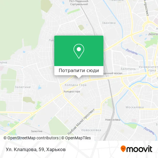 Карта Ул. Клапцова, 59