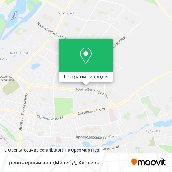 Карта Тренажерный зал \Малибу\