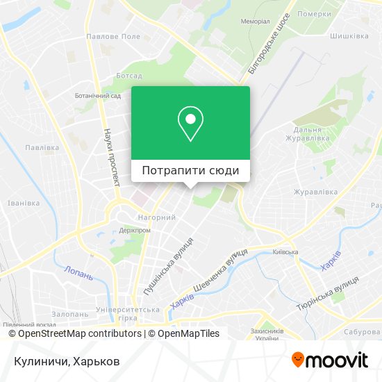 Карта Кулиничи