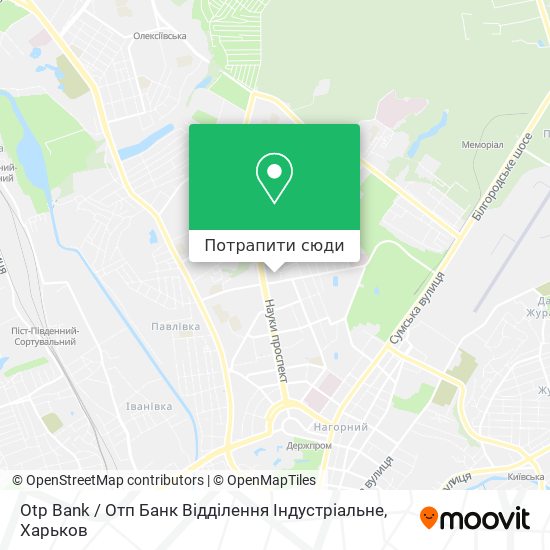 Карта Otp Bank / Отп Банк Відділення Індустріальне
