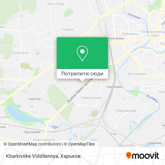 Карта Kharkivske Viddilennya