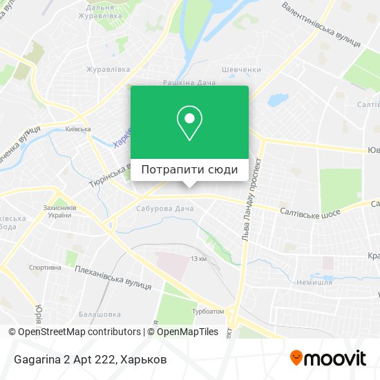 Карта Gagarina 2 Apt 222