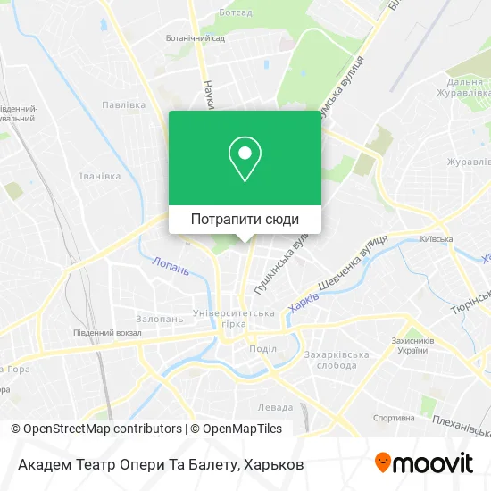 Карта Академ Театр Опери Та Балету