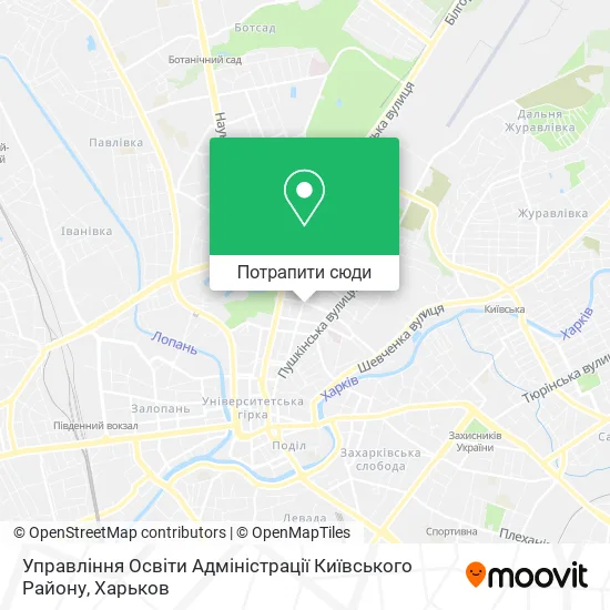 Карта Управління Освіти Адміністрації Київського Району
