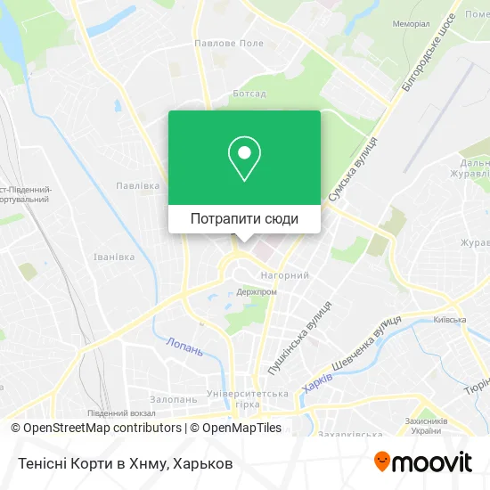 Карта Тенісні Корти в Хнму
