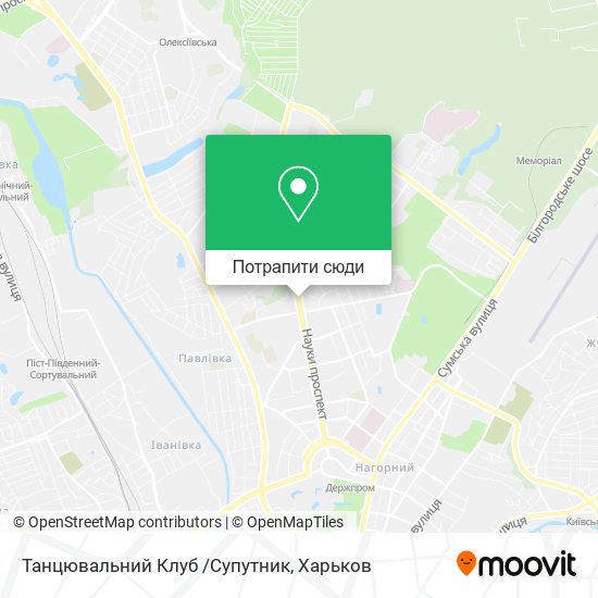 Карта Танцювальний Клуб /Супутник