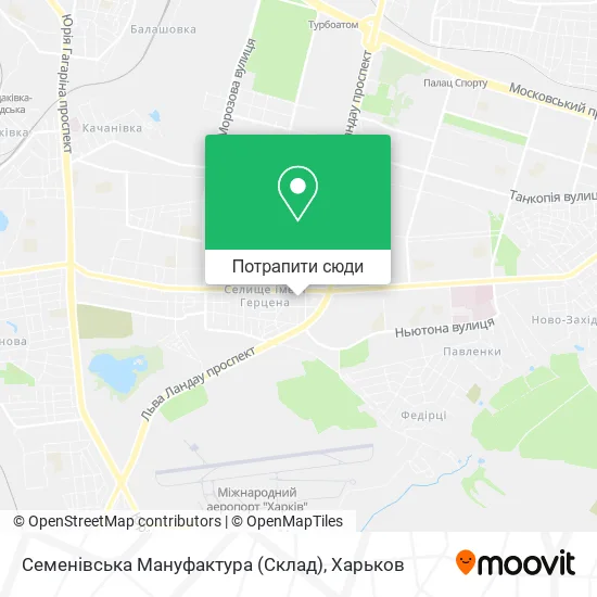 Карта Семенiвська Мануфактура (Склад)