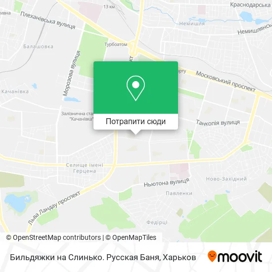 Карта Бильдяжки на Слинько. Русская Баня