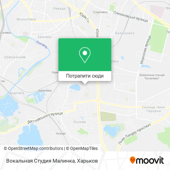 Карта Вокальная Студия Малинка