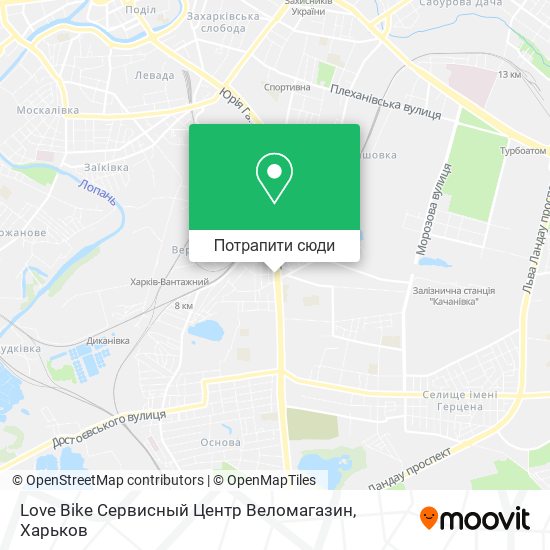 Карта Love Bike Сервисный Центр Веломагазин