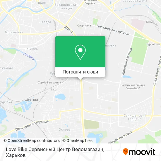 Карта Love Bike Сервисный Центр Веломагазин