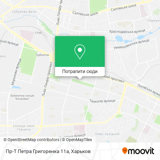 Карта Пр-Т Петра Григоренка 11а