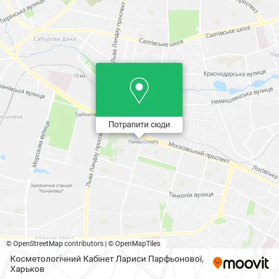 Карта Косметологічний Кабінет Лариси Парфьонової