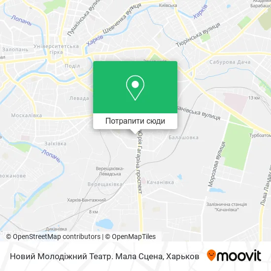 Карта Новий Молодіжний Театр. Мала Сцена