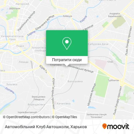 Карта Автомобільний Клуб Автошколи