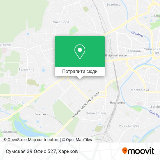 Карта Сумская 39 Офис 527