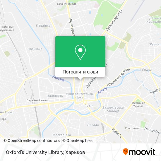 Карта Oxford's University Library