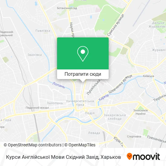 Карта Курси Англійської Мови Східний Захід