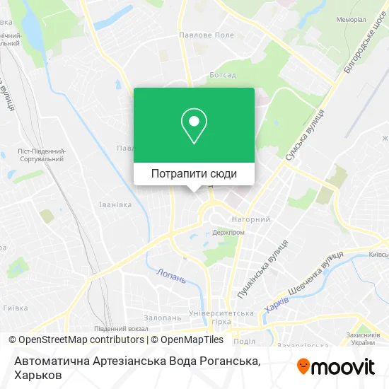 Карта Автоматична Артезіанська Вода Роганська