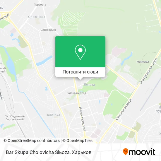 Карта Bar Skupa Cholovicha Slьoza
