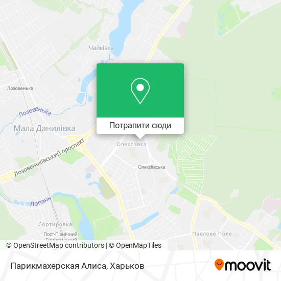 Карта Парикмахерская Алиса