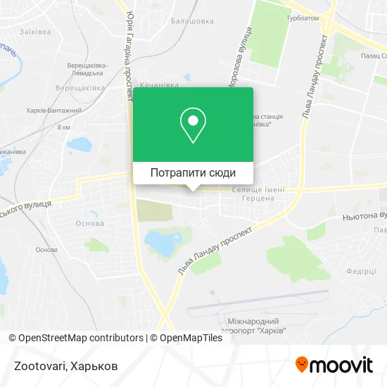 Карта Zootovari