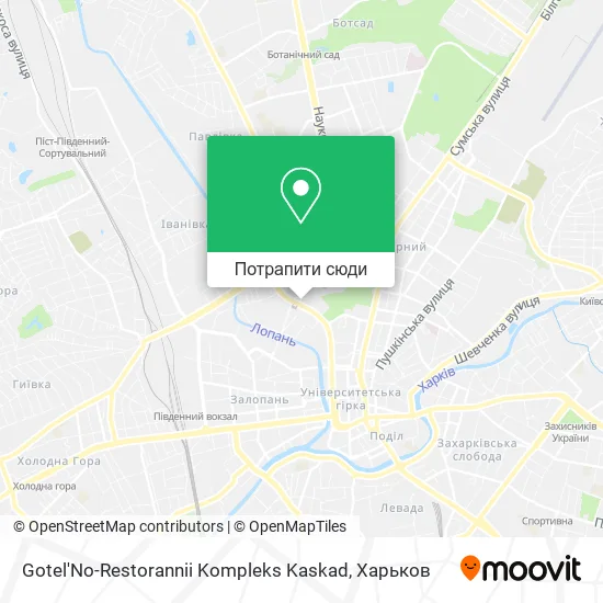 Карта Gotel'No-Restorannii Kompleks Kaskad